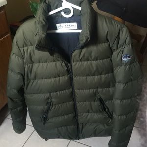 Olive green Esprit men's down jacket